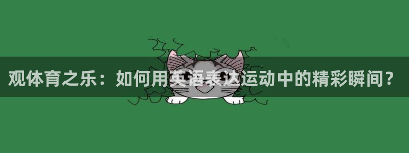 杏悦2体育凯捷代理注册：观体育之乐：如何用英语表达运动中的精彩瞬间？